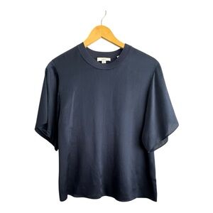 Vince Dark Blue Short Sleeve Blouse S/P